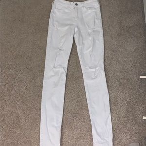 Hollister White Ripped Jeans